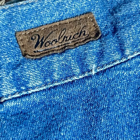 Vintage Woolrich Size Small Denim Midi Skirt Pockets Elastic Waist Western - Picture 6 of 9